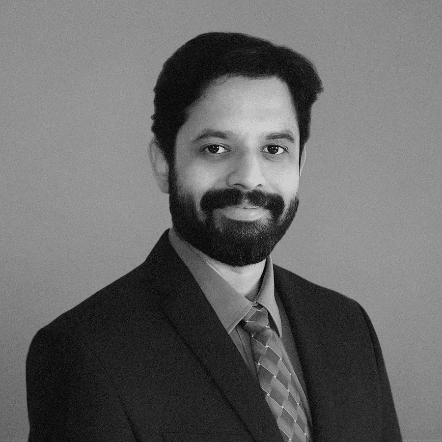 Black and White, Headshot of Deoras Prabhudharwadkar, CTO